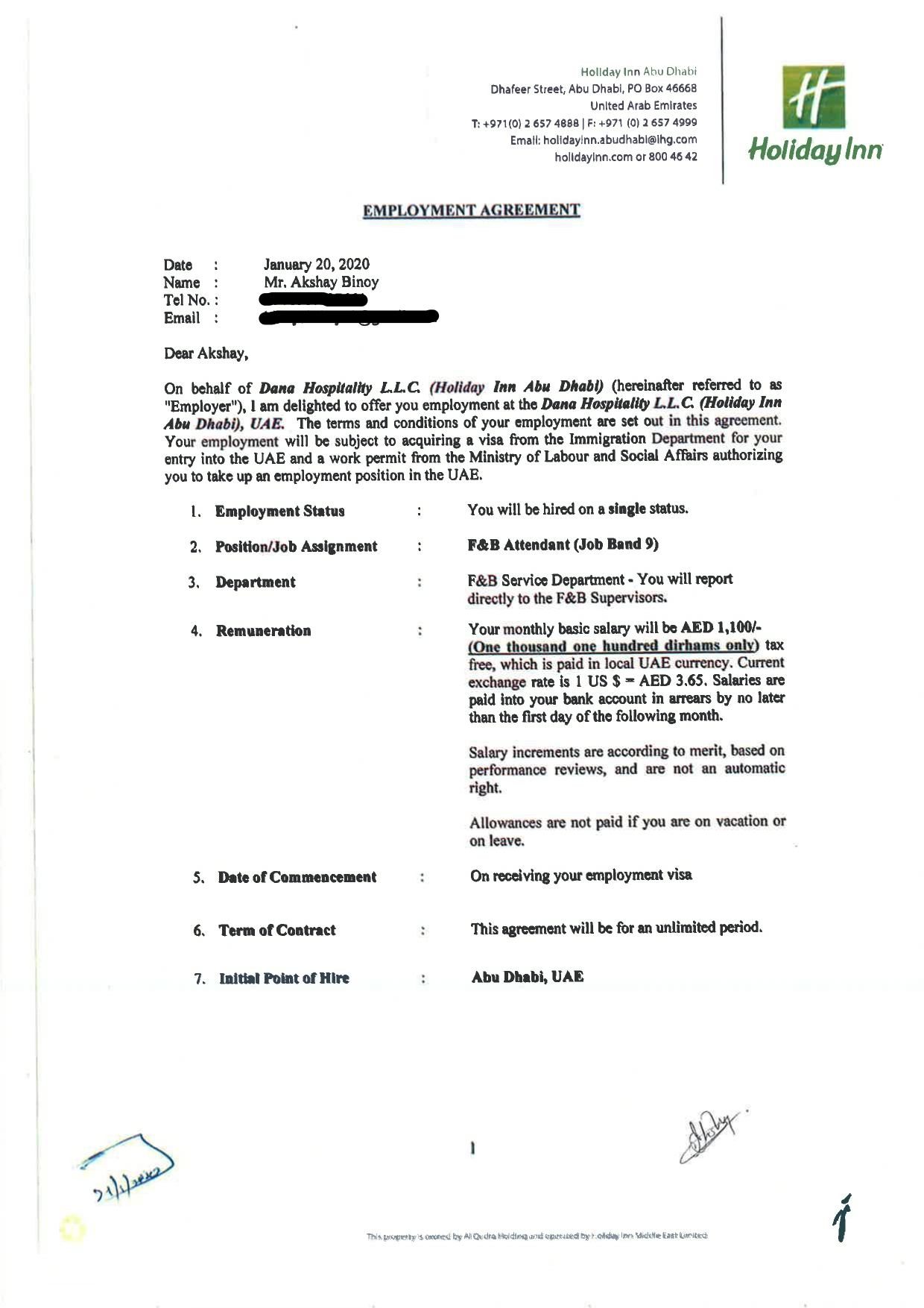 Offer Letters