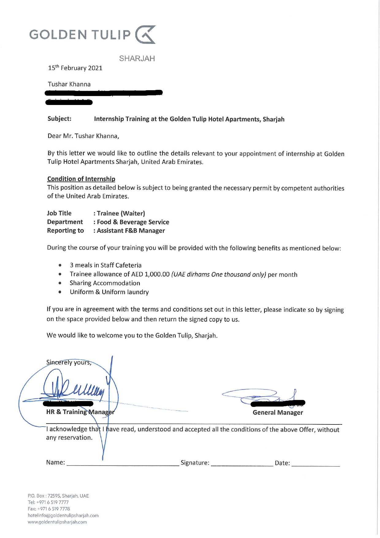 Offer Letters